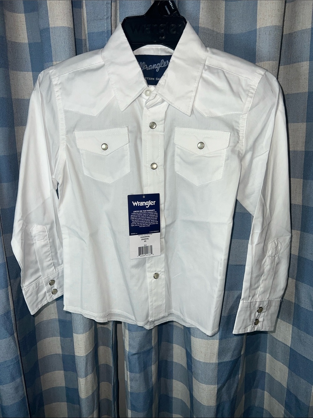 Wrangler White Boys' Western-Style Button Down Shirt